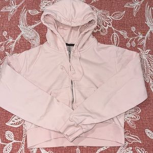 Light pink cropped hoodie